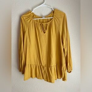 Old Navy Mustard Yellow Bohemian Women's Blouse size L